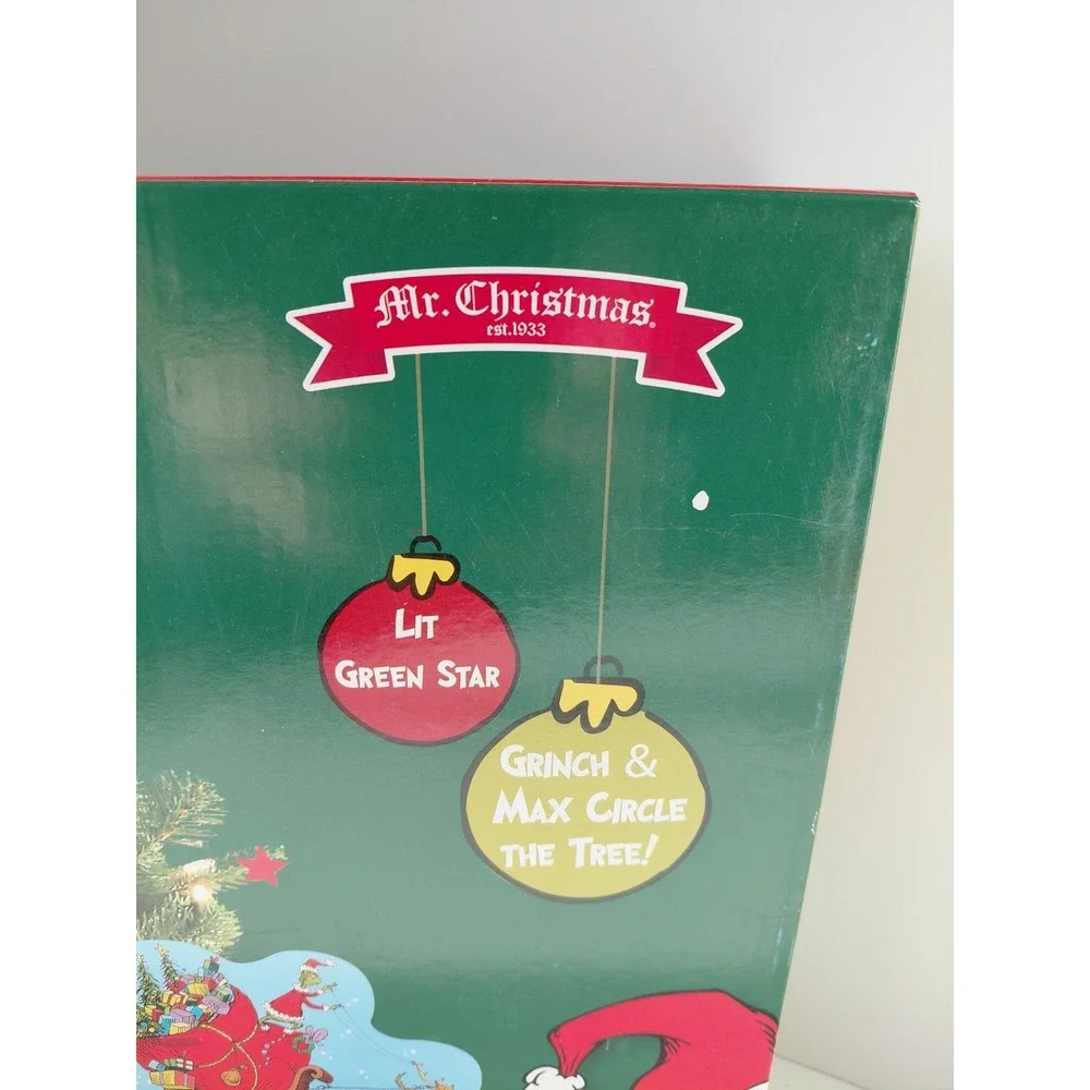 Grinch Animated Tree Topper Mr Christmas 2025 Lighted Star Circling Sleigh‎ NEW